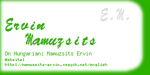 ervin mamuzsits business card